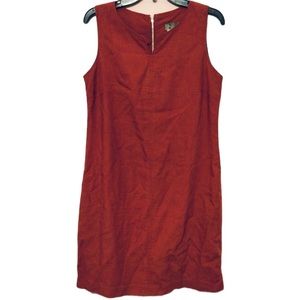 Territory Ahead Red Orange Linen Blend Sleeveless Dress Size 12